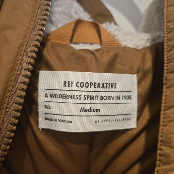 REI NORSELAND Brown Puffer Jacket - Picture 2 of 6